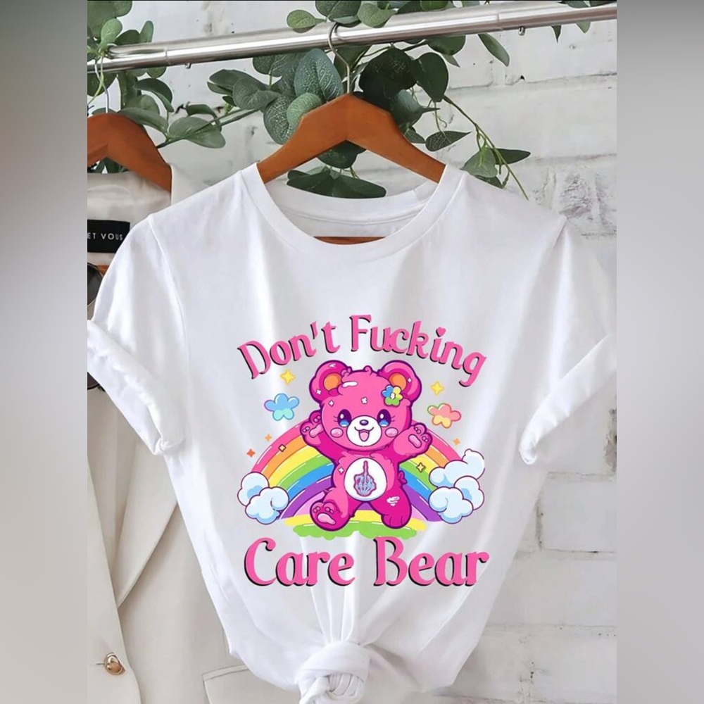 •Don’t Effing Care Bear• Crew Neck Graphic Tee